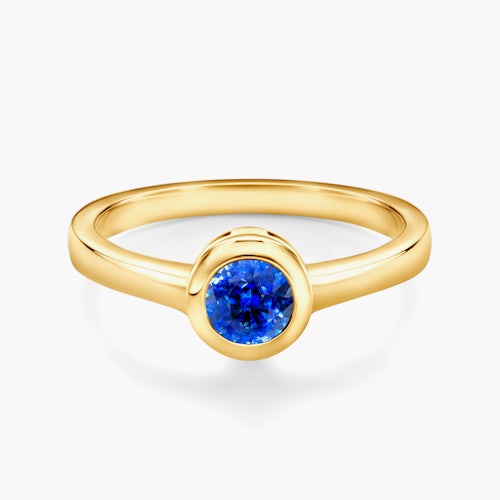 Pierścionek zaręczynowy SAVICKI: złoty, niebieski szafir